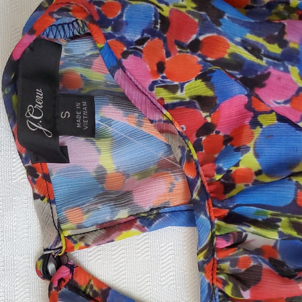 Nwt j crew water color floral cinch waist dress size s - Picture 3 of 13
